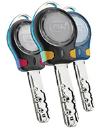 Three colors of Mul-T-Lock key at Vancouver, BC