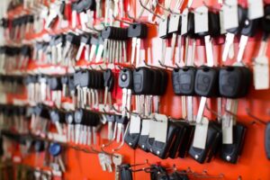 A Bunch of Keys Hanging on the Wall in Vancouver, BC