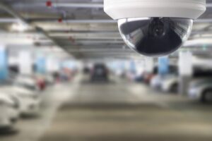 A CCTV installed at a parking zone of a mall in Vancouver, BC 