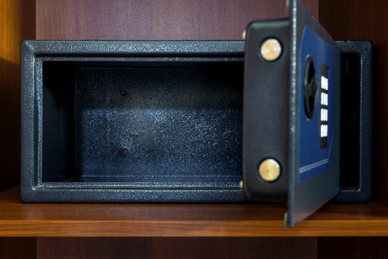 Open empty fireproof safe box in Vancouver, BC